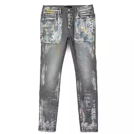 Purple Brand Iridescent Painter Grey Jeans