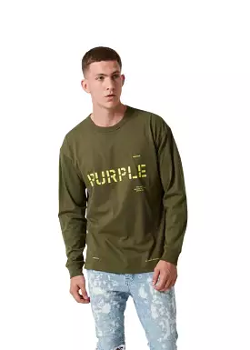 Purple Brand Military Stencil Logo L/S Tee