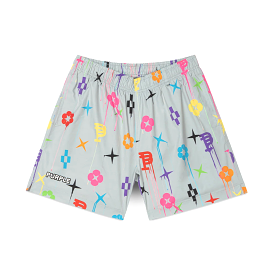 Purple Brand Painted Monogram All Around Shorts (Multi)