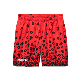 Purple Brand Scattered Monogram All-Around Short (High Risk Red)