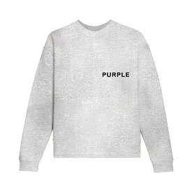 Purple Brand Textured Jersey Grey Longsleeve Tee (P204-JHGW124)