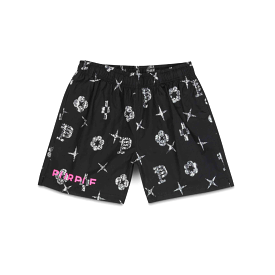 Purple Brand Type Monogram All Around Shorts (Black)