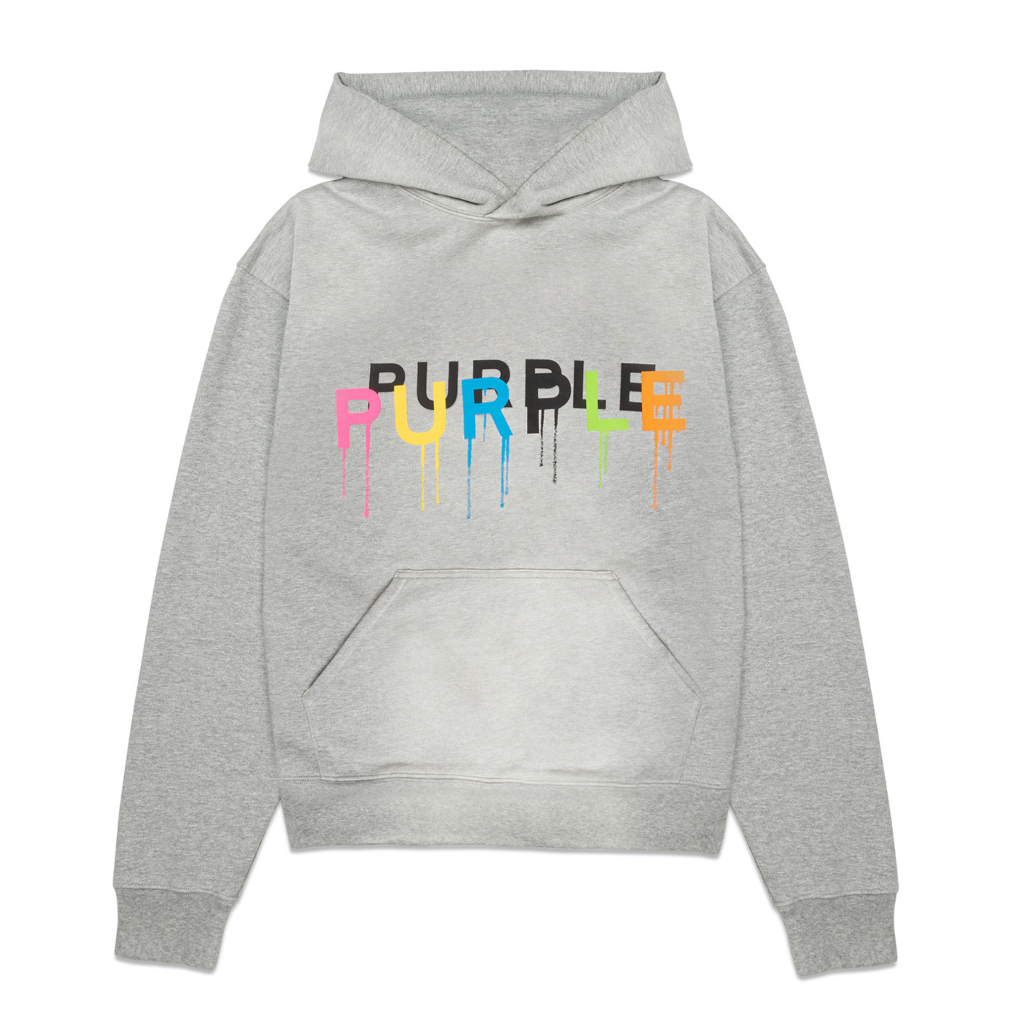 Purple Brand Wordmark Drip Grey Hoodie (P447-HHGW124)