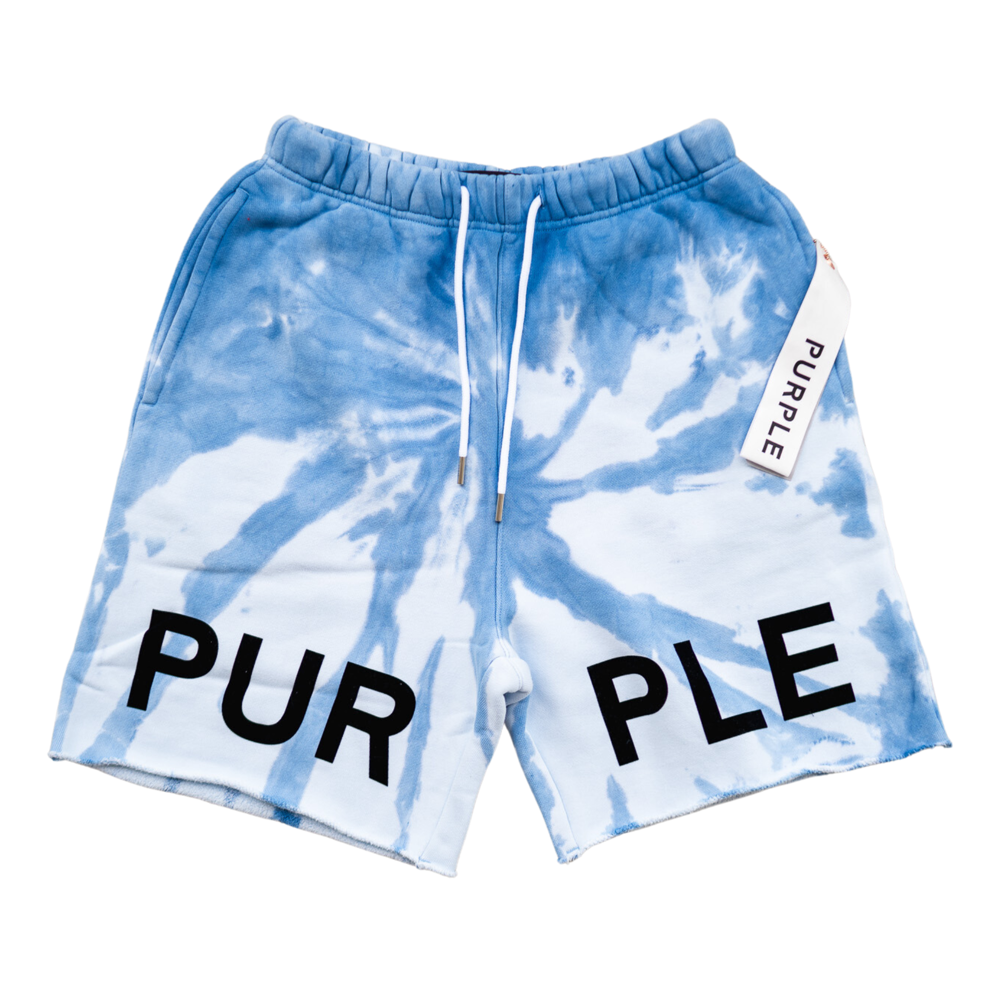 Purple Brand Wordmark Tye Dye Shorts (Blue)