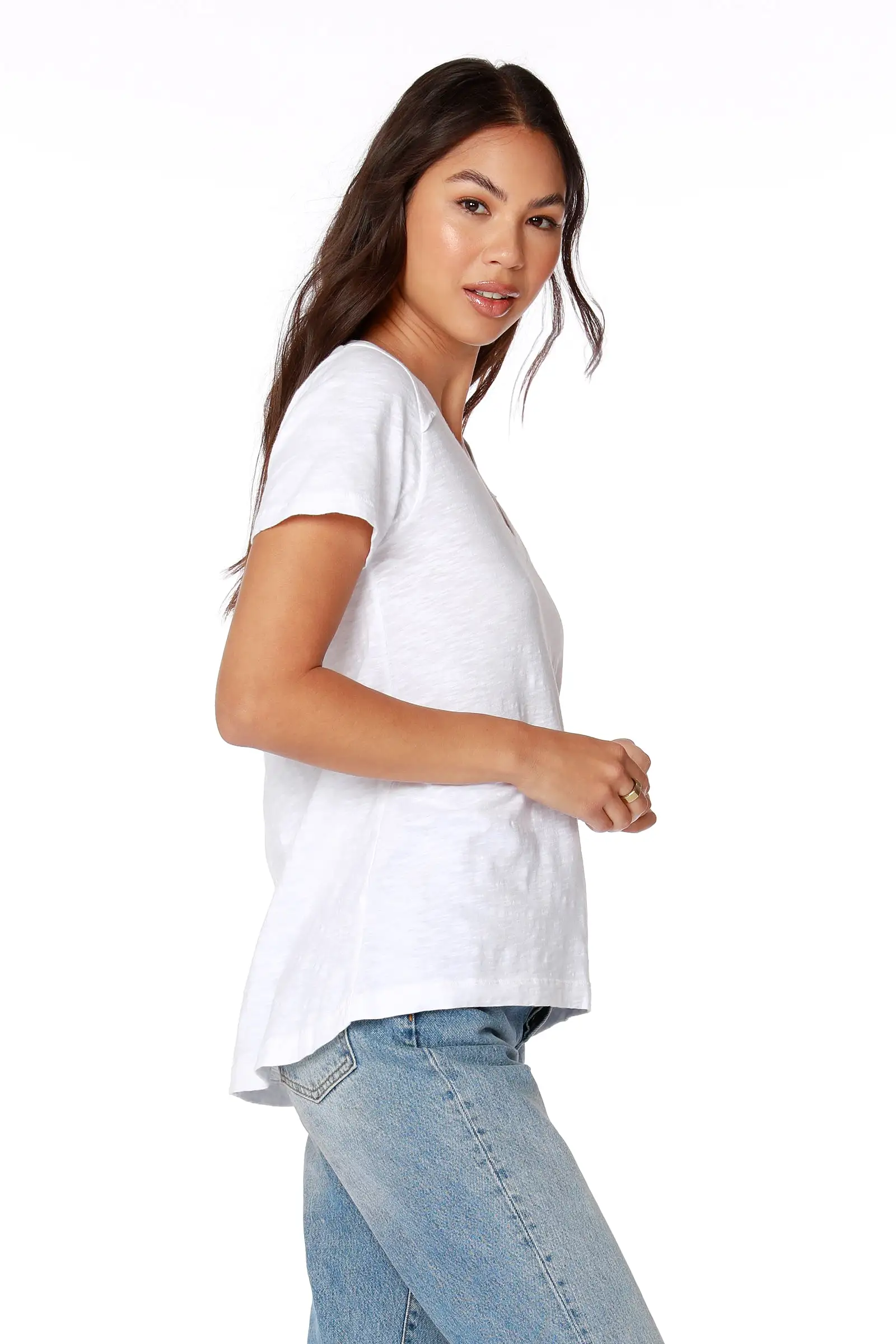 RAW EDGE SHOULDER SEAM TEE