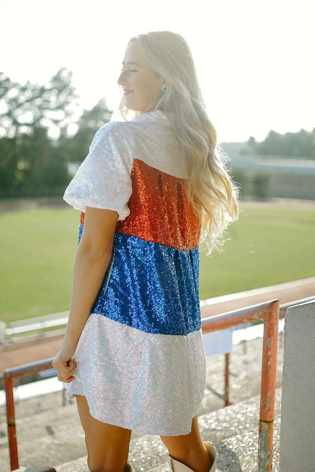 Red White & Blue Colorblock Dress