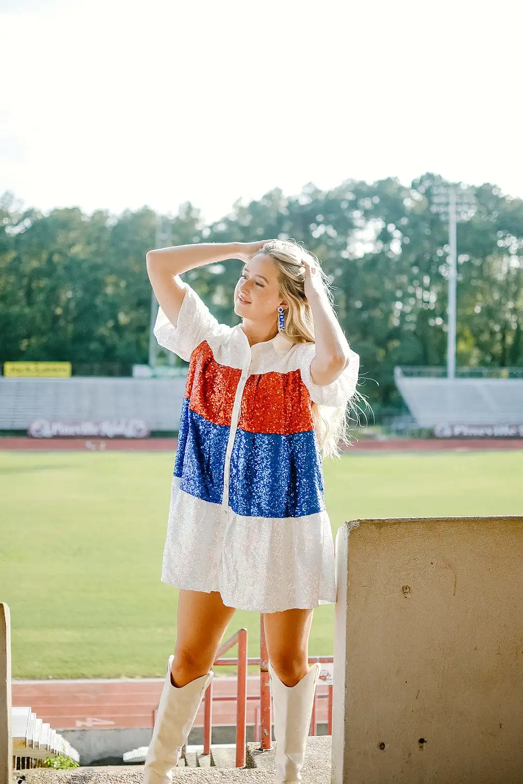 Red White & Blue Colorblock Dress