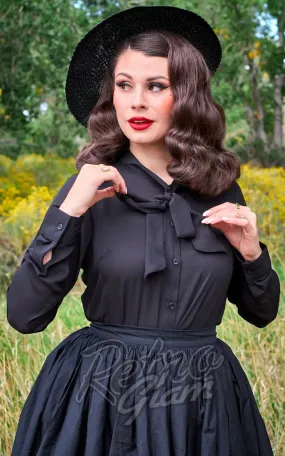 Retrolicious Helen Retro Blouse in Black - S,XL & 2XL left