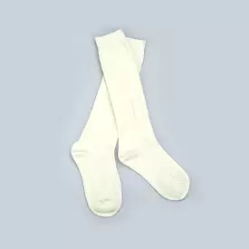 Ribbed Knee High Socks (White)