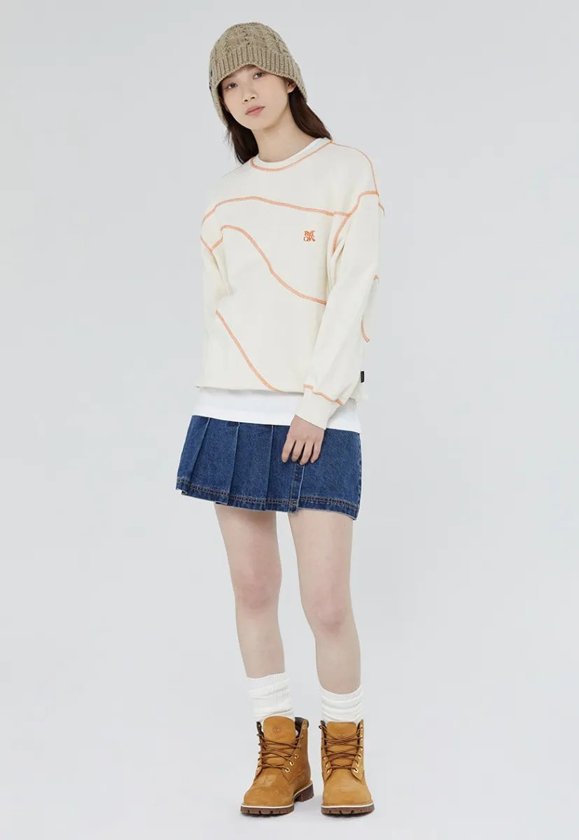 ROMANTIC CROWN  |[ROMANTIC CROWN]★WAVE STITCH SWEAT SHIRT