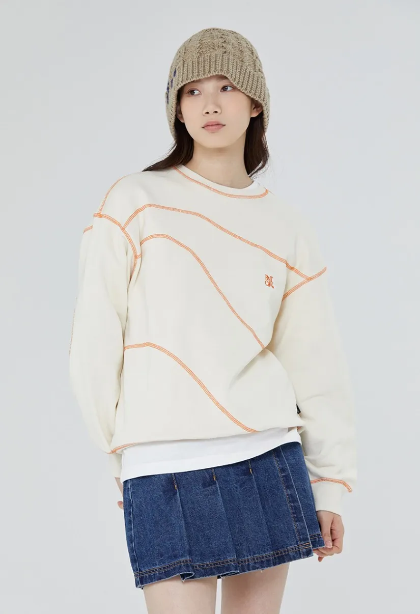 ROMANTIC CROWN  |[ROMANTIC CROWN]★WAVE STITCH SWEAT SHIRT