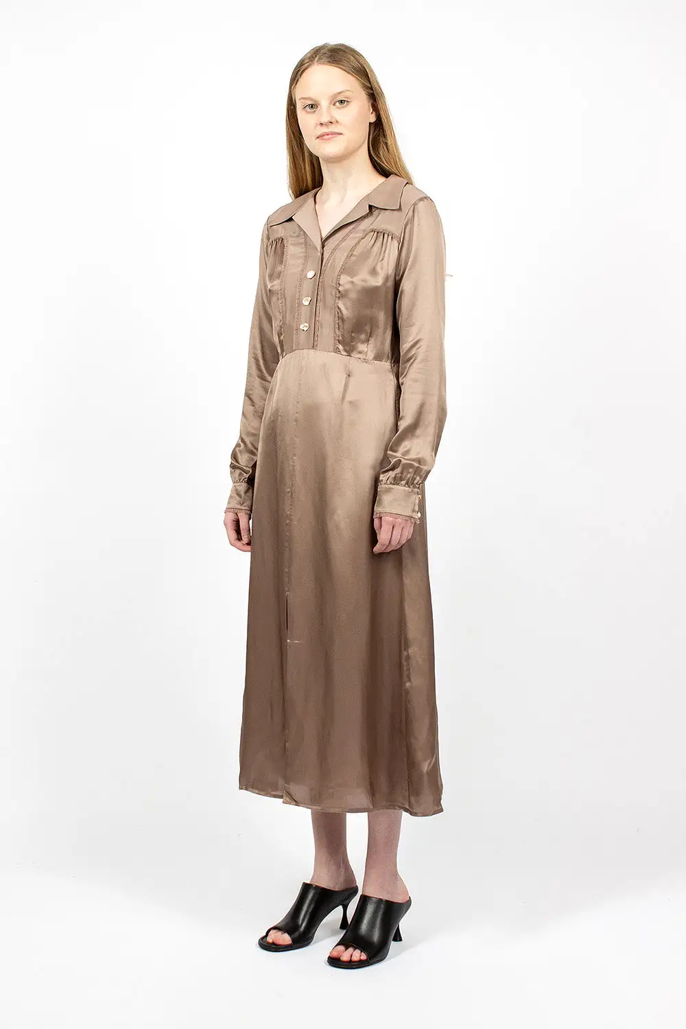 Satin Dress Mink Brown