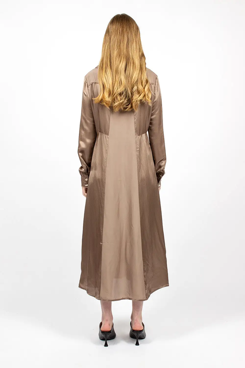 Satin Dress Mink Brown