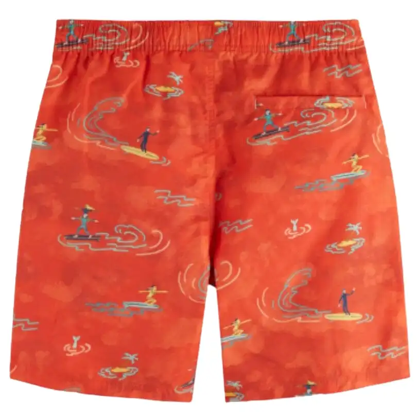 Scotch & Soda Mid Length Swim All Over Print Short (Red Surfer Aop) 175368