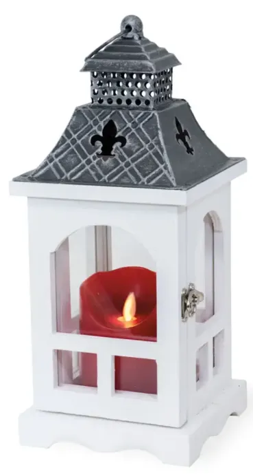 Small White Fleur De Lis Lantern