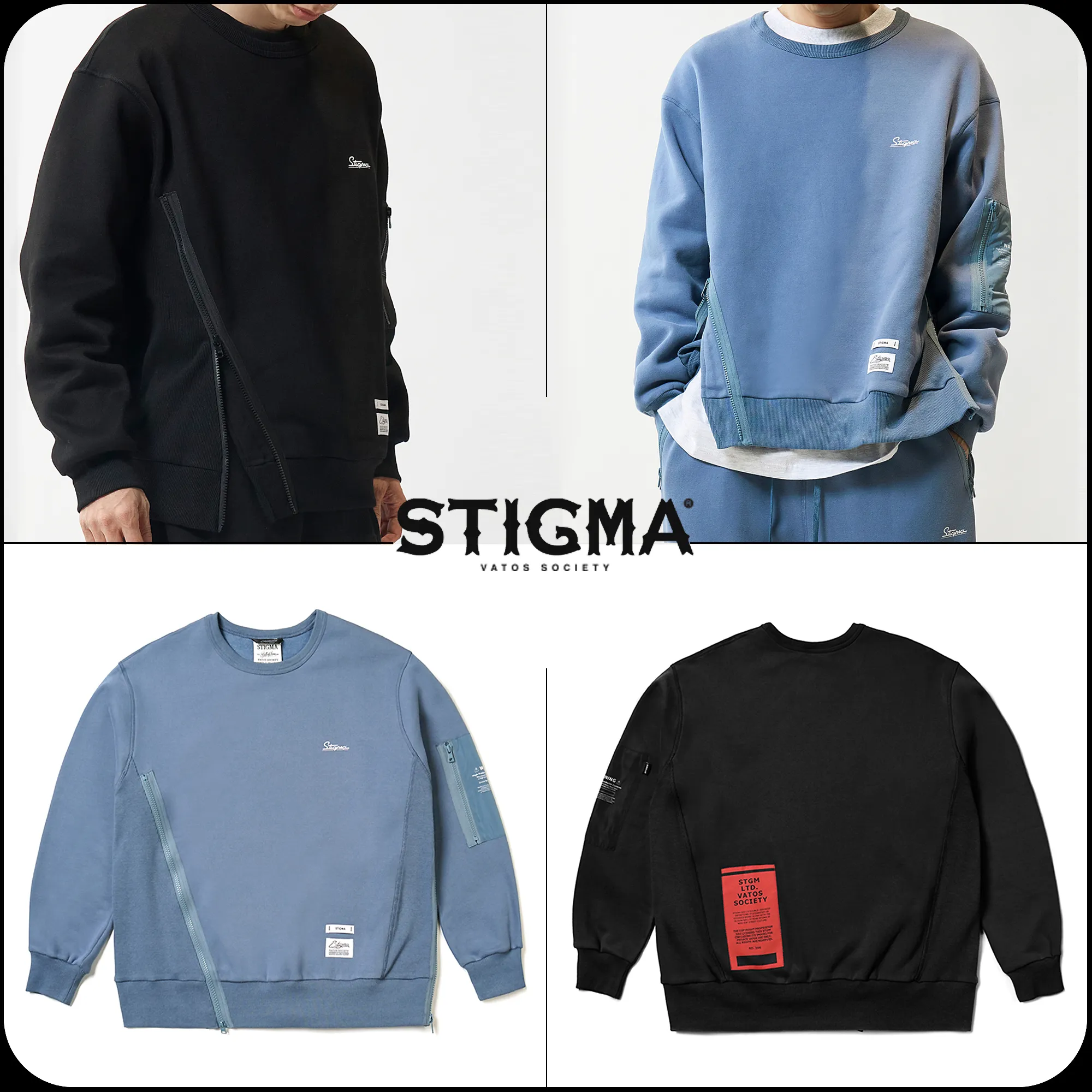 STIGMA  |[ STIGMA ]★ 22 UNBALANCE OVERSIZED HEAVY SWEAT CREWNECK