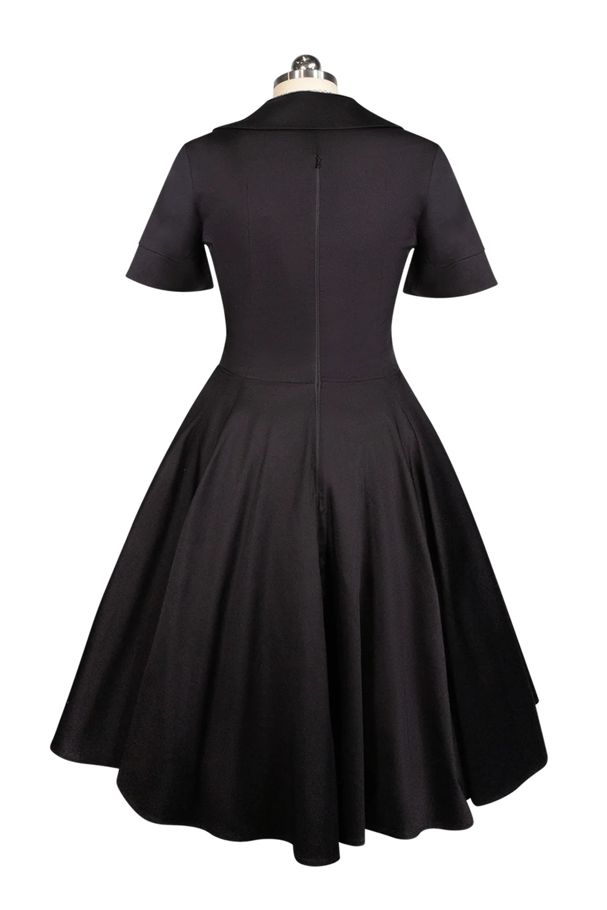 Tea Rose Collar Dress (Black)