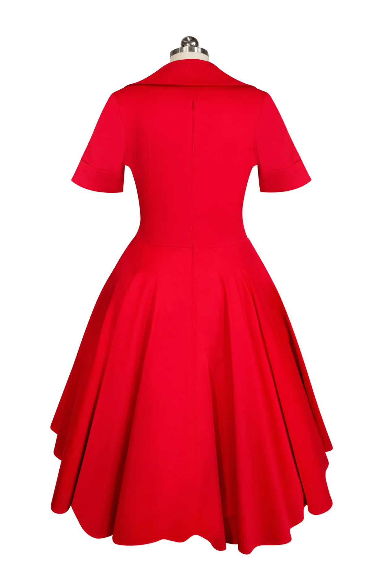 Tea Rose Collar Dress (Red)