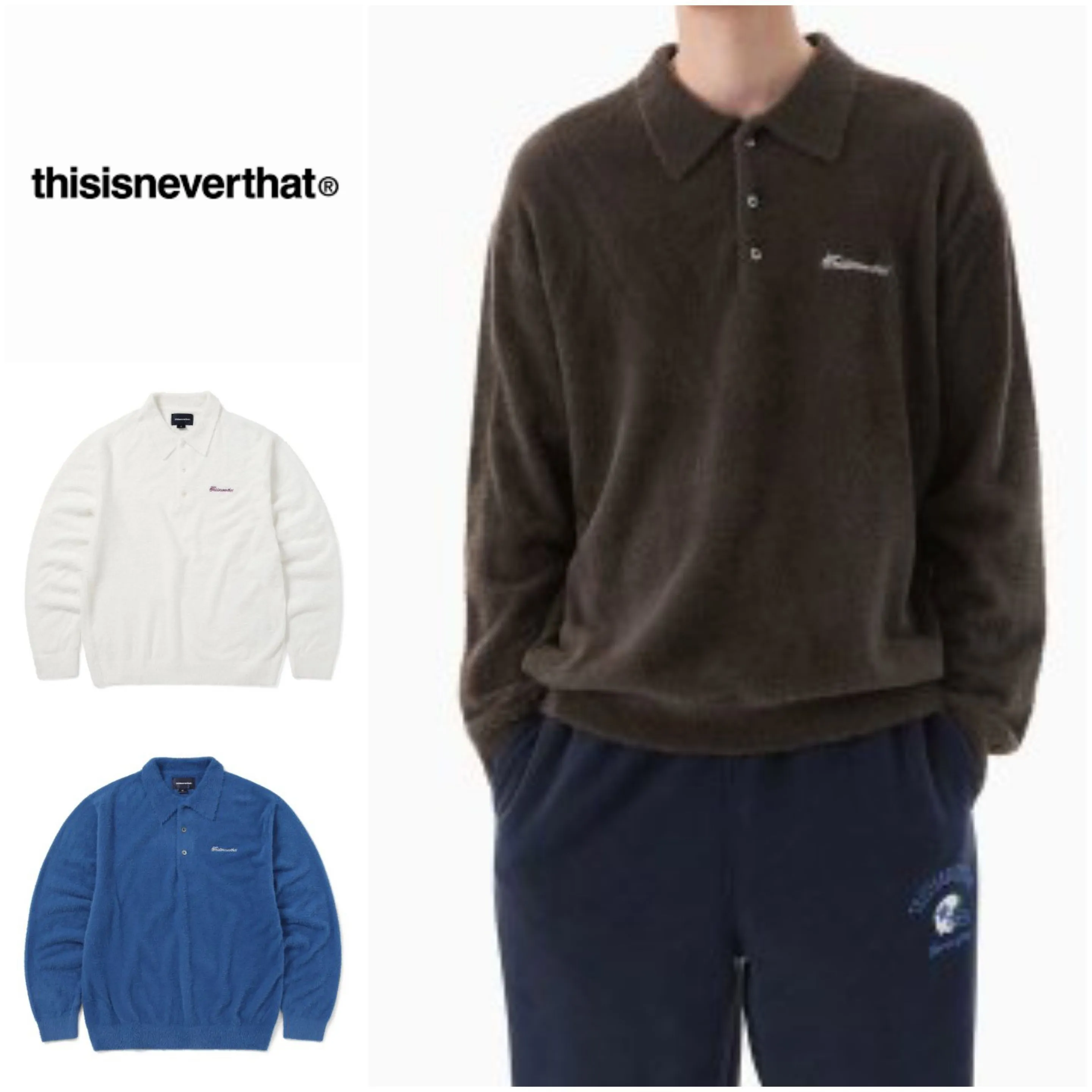 thisisneverthat  |Unisex Street Style Long Sleeves Logo Polos