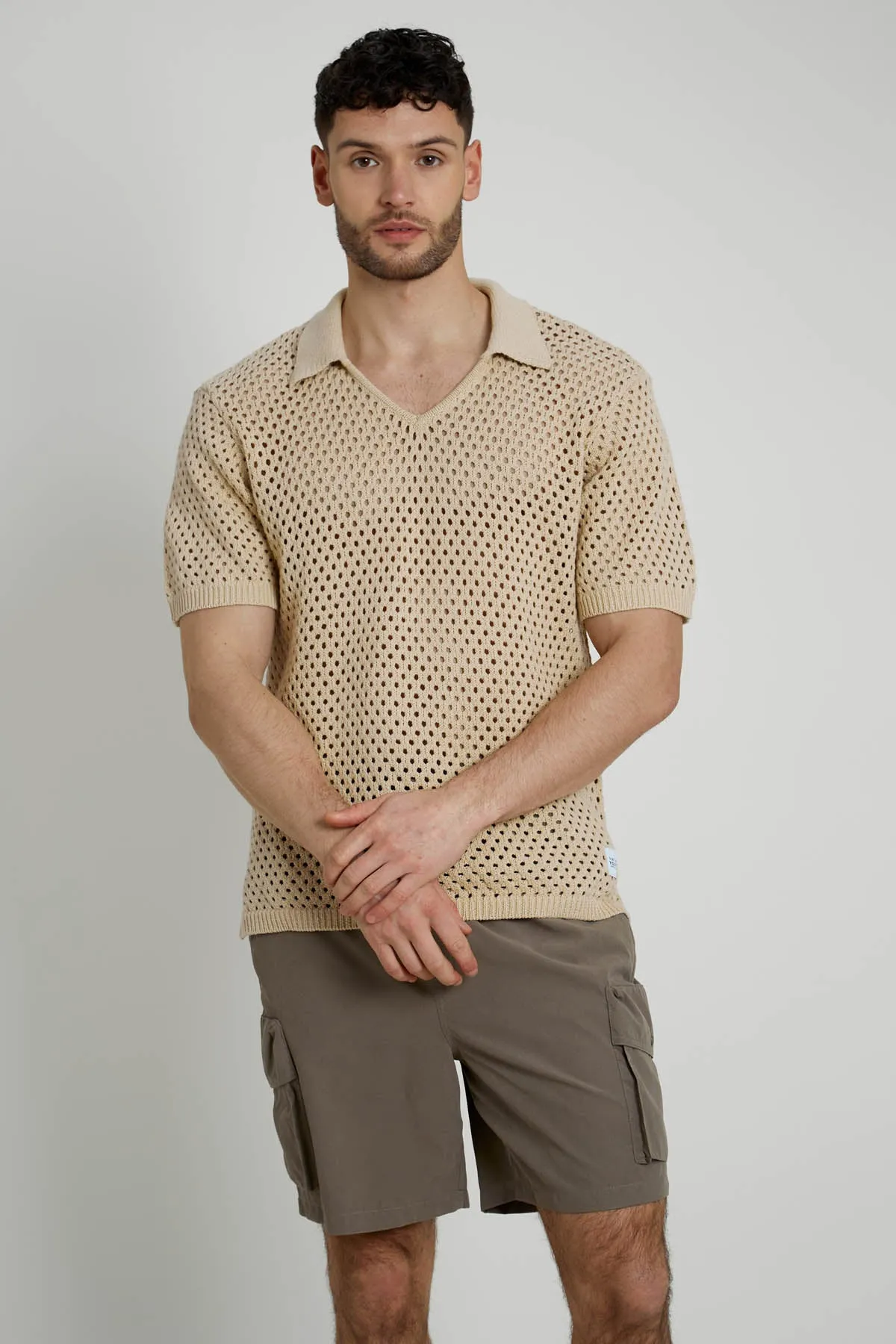 TOMITA KNITTED POLO TOP