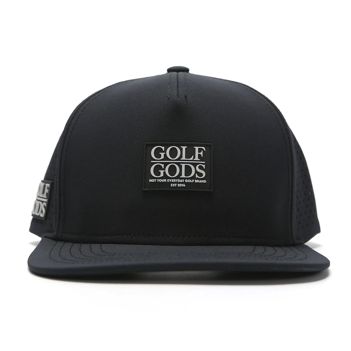 TOUR PRO Clubhouse Patch Golf Hat in Black with Flat Brim