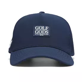 TOUR PRO Clubhouse Patch Golf Hat in Navy Blue with Curved Brim