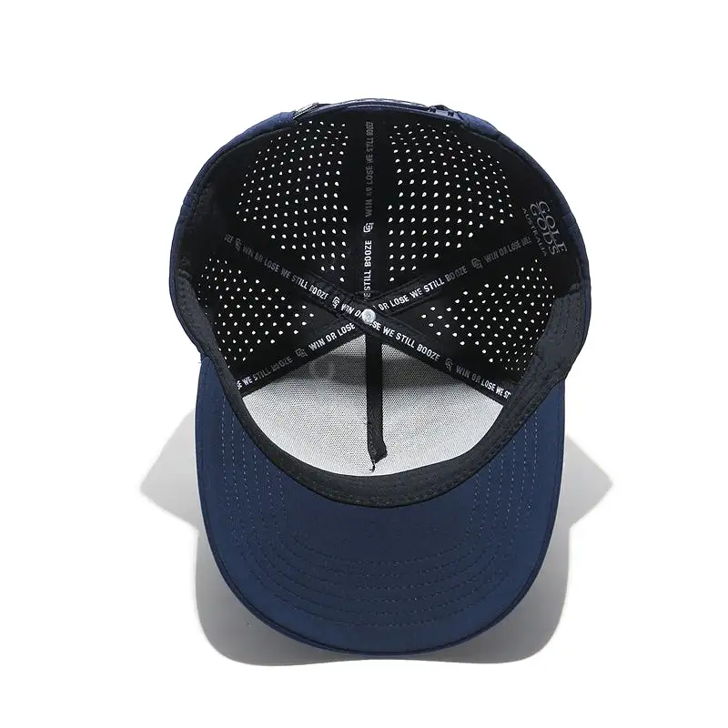 TOUR PRO Clubhouse Patch Golf Hat in Navy Blue with Curved Brim