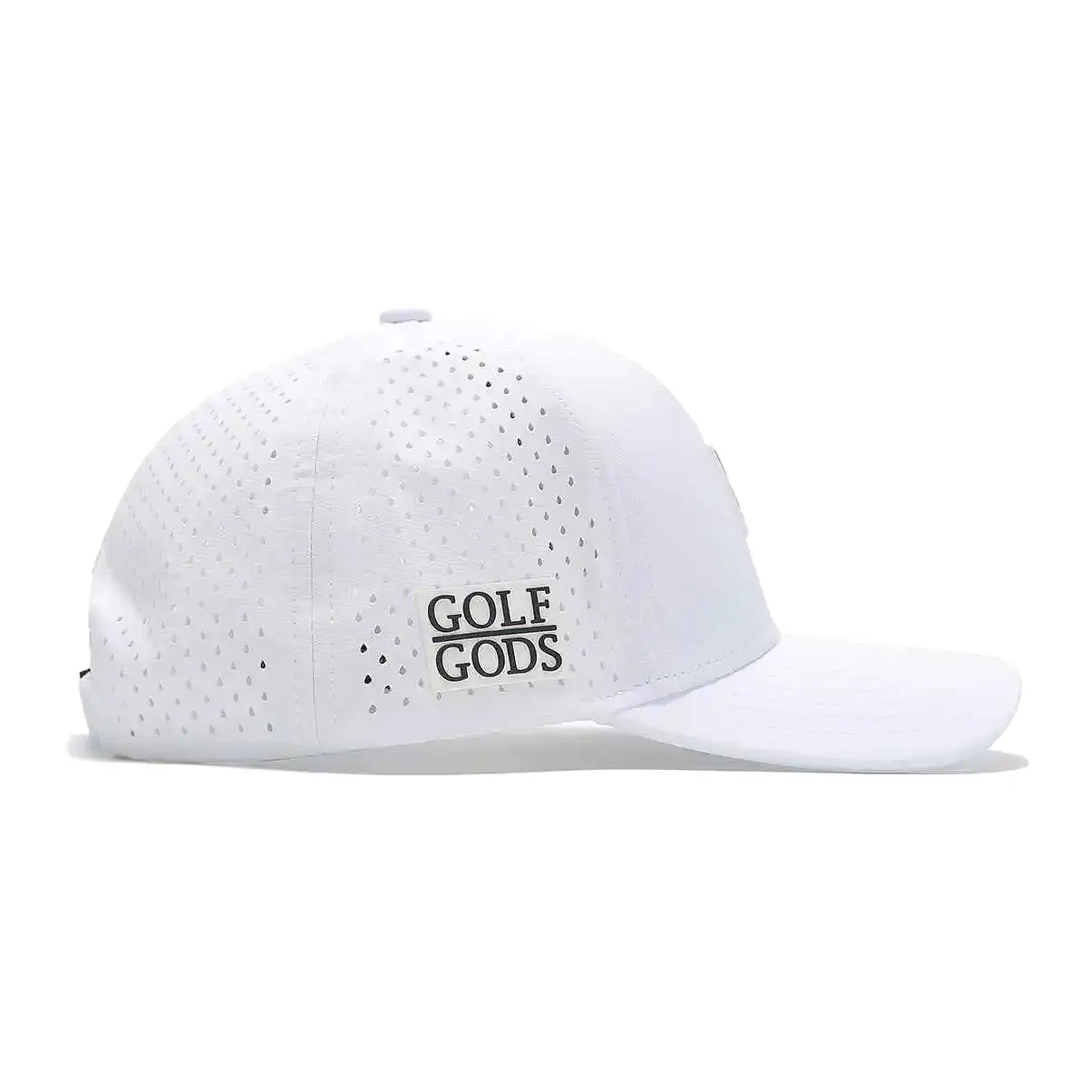 TOUR PRO Clubhouse Patch Golf Hat in White with Curved Brim