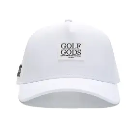 TOUR PRO Clubhouse Patch Golf Hat in White with Curved Brim