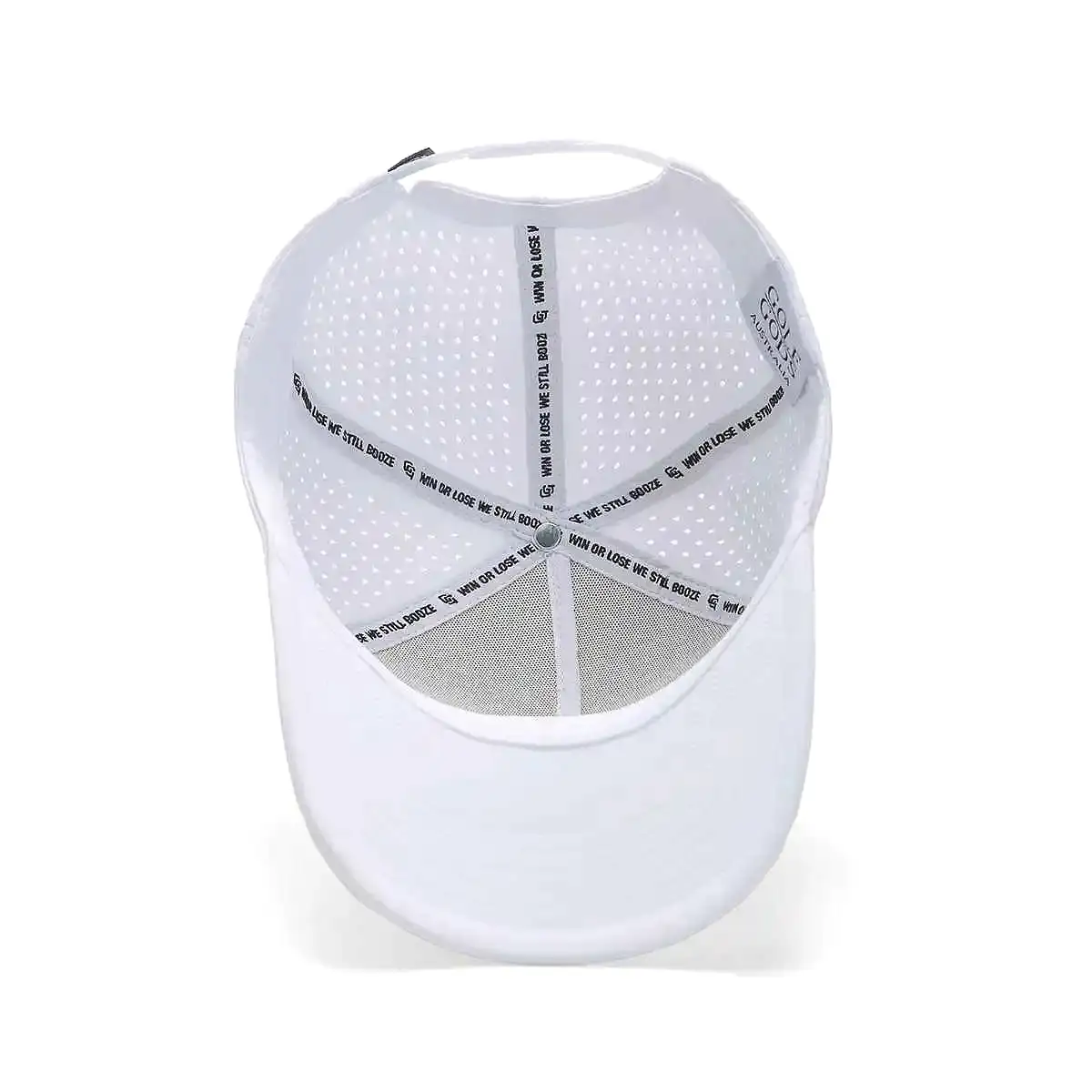 TOUR PRO Clubhouse Patch Golf Hat in White with Curved Brim