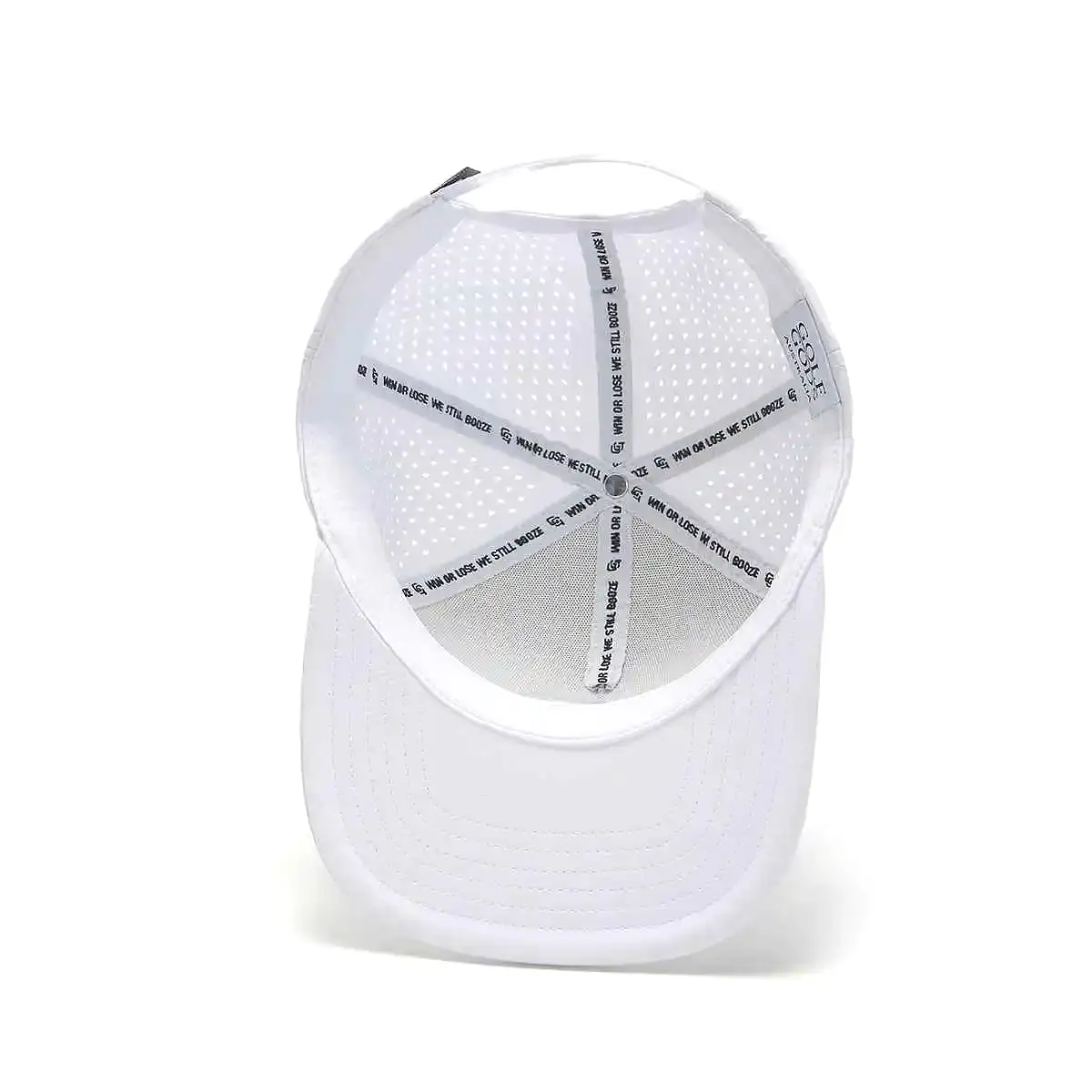 TOUR PRO Clubhouse Patch Golf Hat in White with Flat Brim