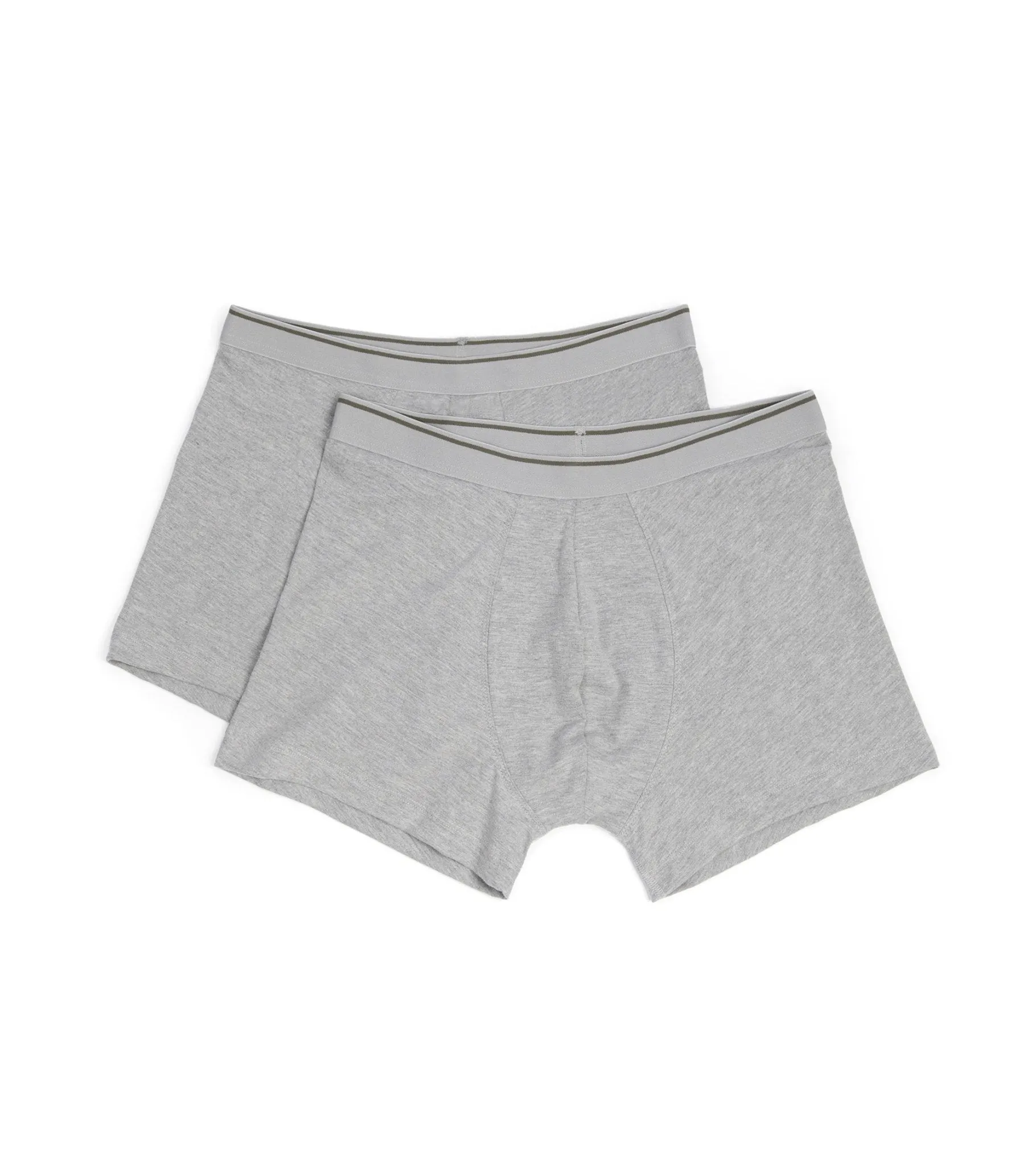 Trunk 2 Pack Organic Cotton Boxer Briefs: Grey Marl