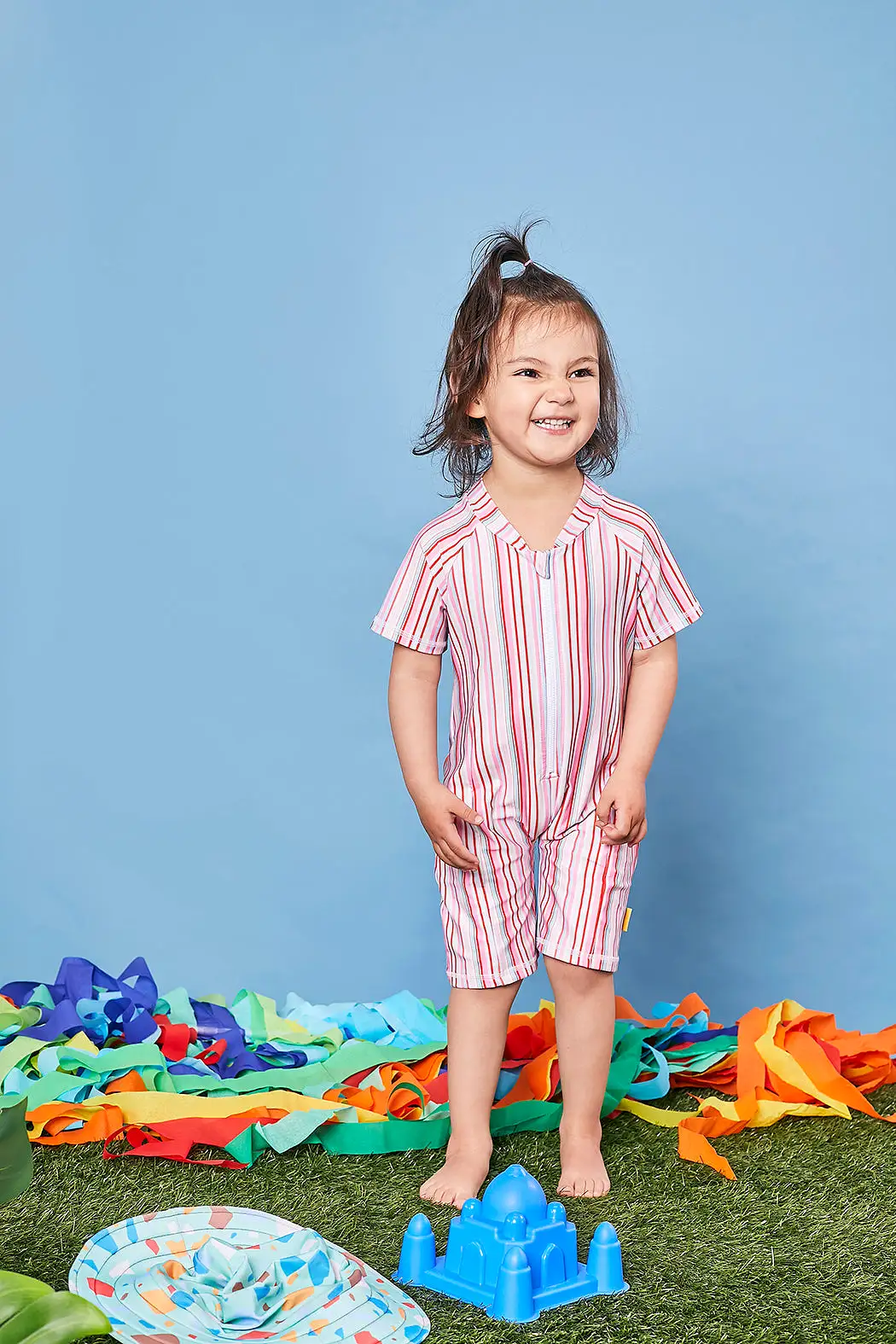 Tyoub Kids Short Sleeve Explorer UPF50+ Sunsuit Gelato Stripe