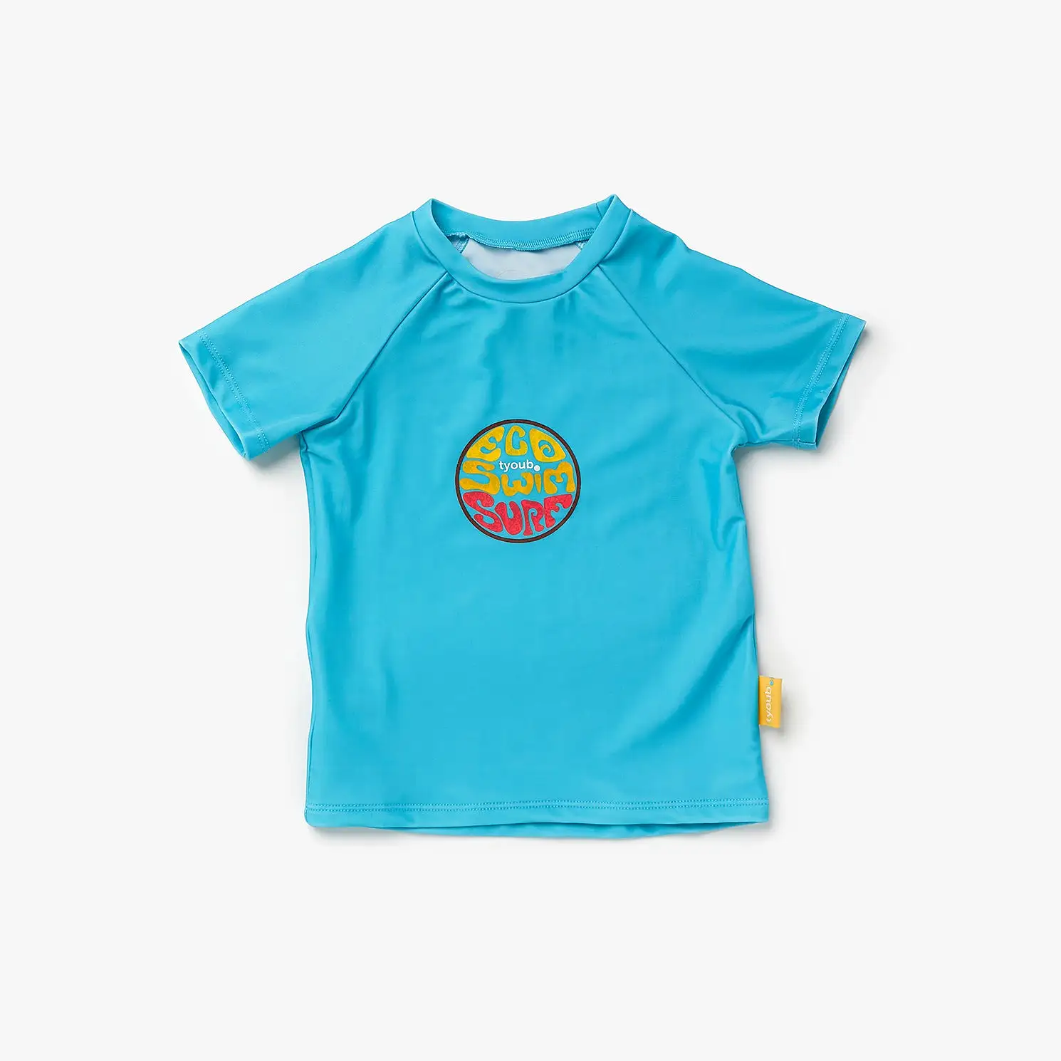 Tyoub Kids Short Sleeve Rash Guard UPF50+ Aqua | Eco Swim Surf