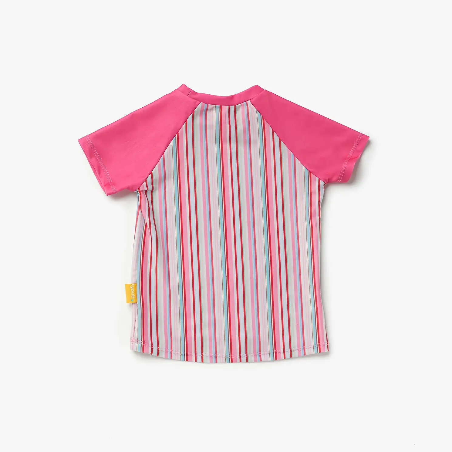 Tyoub Kids Short Sleeve Rash Guard UPF50+ Gelato Stripe | Pink