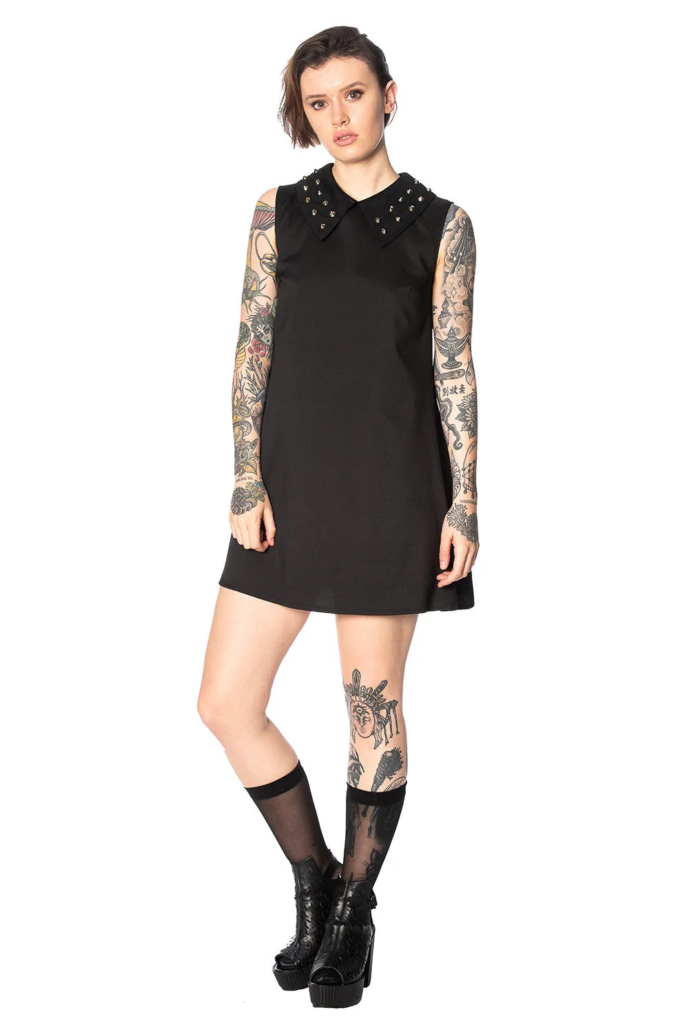 URBAN VAMP COLLAR STUDS DRESS