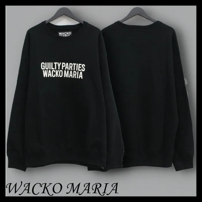 WACKO MARIA  |Crew Neck Street Style Long Sleeves Cotton Logo Sweatshirts