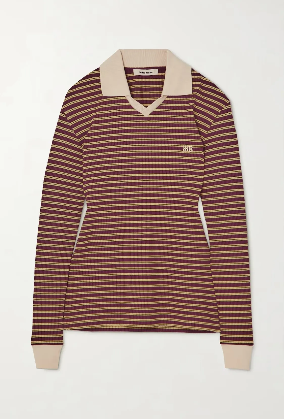 WALES BONNER  |Stripes V-Neck Long Sleeves Logo V-neck & Crew neck