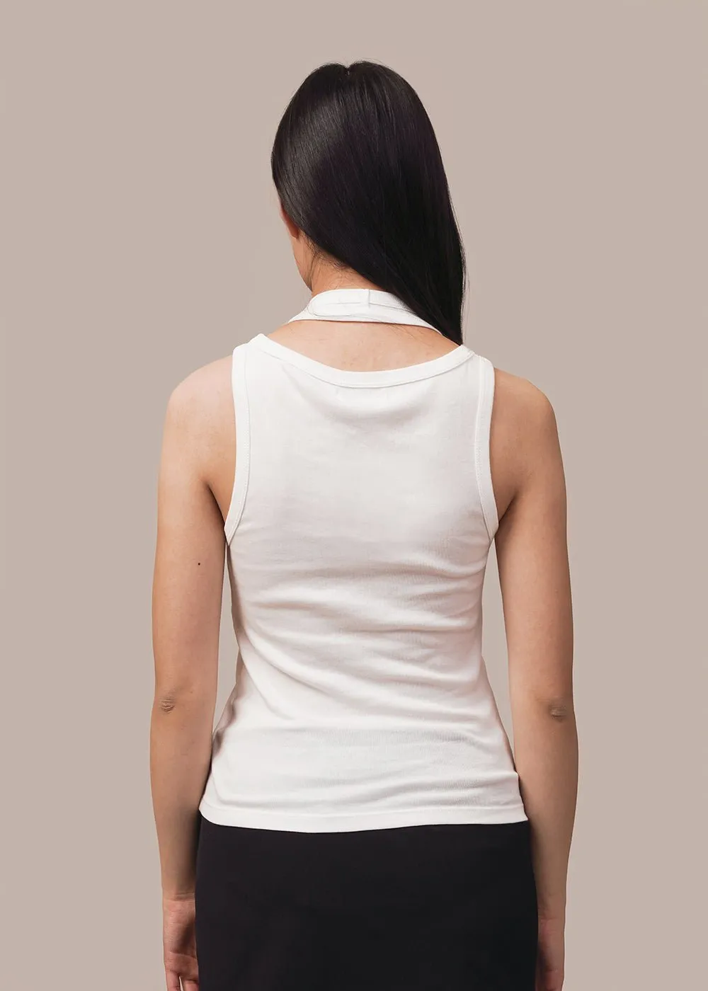 White Organic Cotton Layered Tank